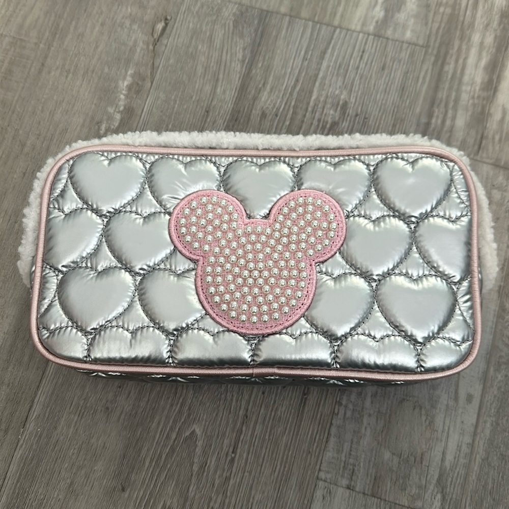 Stoney Clover Lane snow lodge small pouch with pearl mickey embroidered